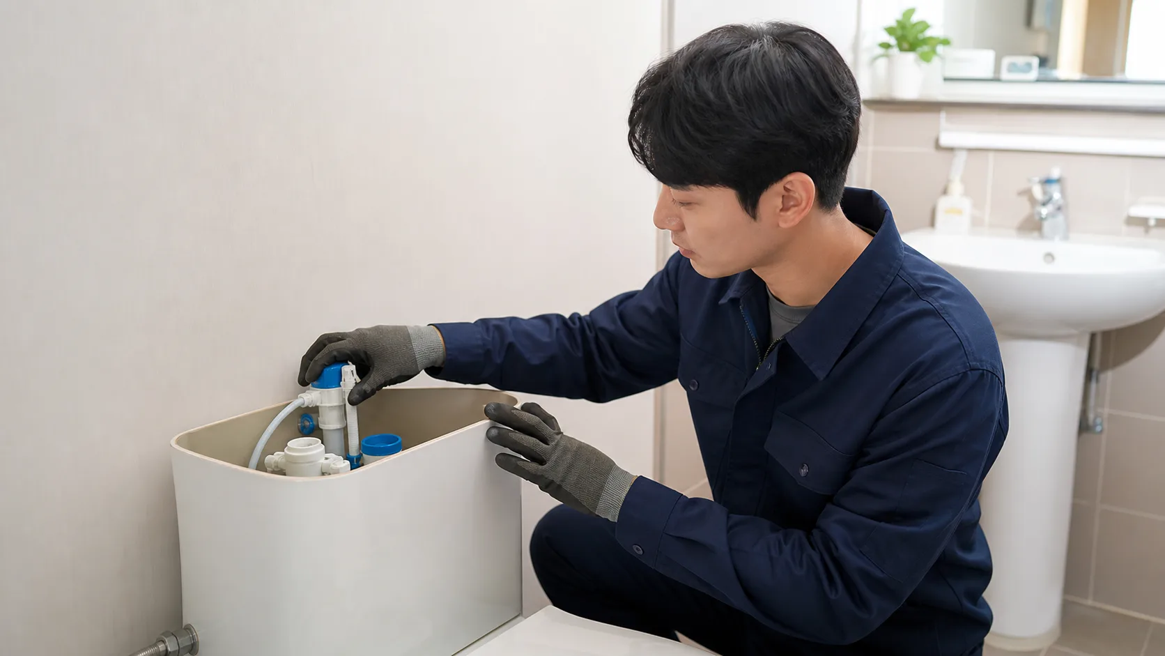 원주 원인동 변기 부속 교체, 물이 계속 흐르는 소리가 계속될 때 추가 점검이 필요한 경우 대표 이미지